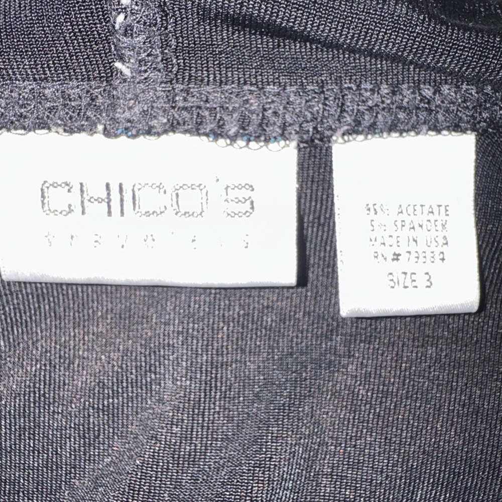 Chico's Travelers Ethereal Midnight Floral Zip Hoodie - Dark Botanical Luxe XL - Picture 5 of 6